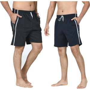 Comfort Essentials - Korte Broek Heren - Shorts Heren - 2pack - Navy/Antraciet - XL