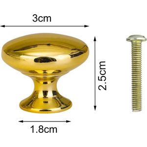 Kastknoppen | Meubelknoppen GOUD inclusief bevestigingsbout | 3cm | Gouden Meubelhandvat | Landelijke greep | Kastknop | Meubelknop | Hand Grepen | Knop Robuust | Deurgreep Staal | Metaal | Strak Meubelbeslag | schuifdeur | Handvat | Greep |