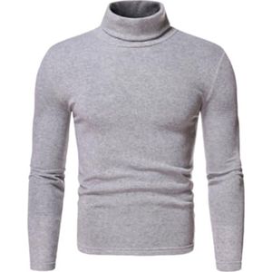 Heren Coltrui Lange Mouwen Effen Kleur Slim Fit
