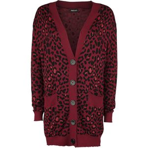 Jawbreaker Maneater Red Leopard Print Oversized Cardigan Cardigan rood-zwart XS