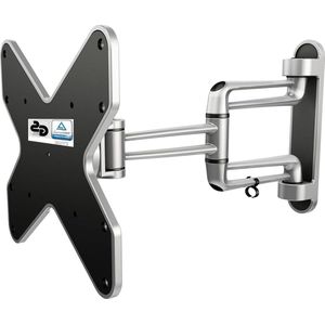 Muurbeugel TV draaibaar-kantelbaar universeel 15-37 inch 38-94cm VESA 100x100-200x200 zilver