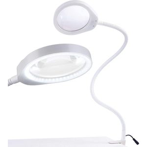 Loeplamp vergrootglas - Loeplamp met LED verlichting - Voor Kinderen/Volwassenen/Senioren/Lezen/Tekenen/Hobby met Tafelklem - Vergrootglas met verlichting Earkings Wit