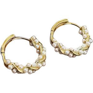 Innerlight® Parisian Pearl Hoops - Oorbellen Dames - Imitatieparel - Gouden oorbellen - Parel oorbellen - Elegant Nieuw Design - Oorringen - Oorhangers - Gouden Oorbellen - Cadeau Sieraden