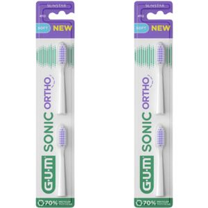 2x GUM Sonic Ortho Opzetborstels - 2 stuks - Voordeelverpakking