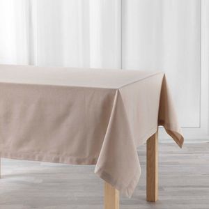 Taupe tafelkleed van katoen met formaat 140 x 240 cm - Basic eettafel tafelkleden