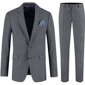 GENTS - Pak tweed streep - Wol - Grijsblauw - Maat 54/XXL