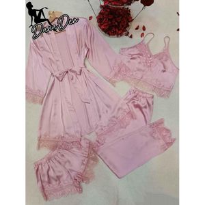 Zijde lingerie set dames - Pink