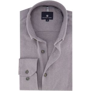 State of Art overhemd grijs gemêleerd flanel button-down