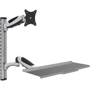 Wandmonitorhouder voor schermen 13-34 inch met gasveer arm en toetsenbordhouder