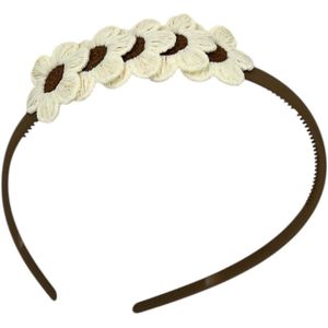 Diadeem blossem - bloemen - flower - khaki kleur diadeem - crème/bruin