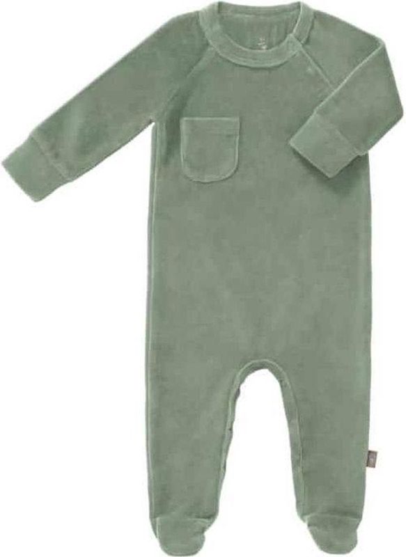 Fresk Baby Pyjama Velours Met Voet Forest Green