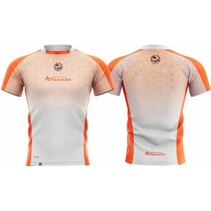 T-shirt Arawaza | Dry-Fit | Wit / Oranje (Maat: XXL)