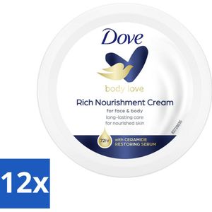 12 x Dove Bodycrème - Voedend - 150 ml - Voedende Crème - Intensieve Hydratatie - Zachte Huid - Beschermende Crème - DeepCare Complex