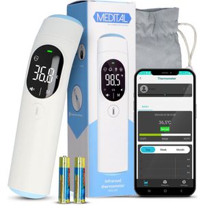 Digitale Thermometer - Oorthermometer en Koortsthermometer - Voorhoofd en Oor - Inclusief App