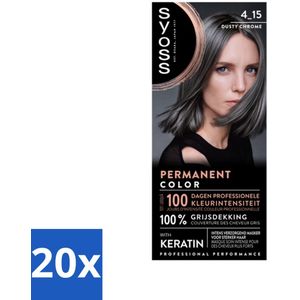 SYOSS - Coloration 4-15 Dusty Chrome - Haarverf - Grijsdekking - Vermindert Haarbreuk - Bulkverpakking - 20 stuks