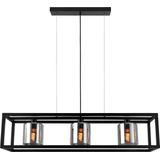 EGLO Brisling Hanglamp - E27 - 110 cm - rookglas - zwart