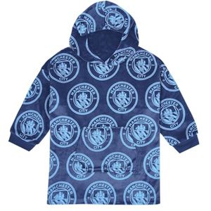 Omkeerbare fleece hoodie voor kinderen | jongens oversized loungejurk met capuchon | zachte fleece deken | voetbalcadeau voor jongens | Eén maat past alle leeftijden 7-13