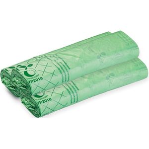 Composteerbare containerzakken – 120/150L - 3 rollen - 8 zakken per rol – Biologisch afbreekbaar – Europees gecertificeerd – Biobased materiaal