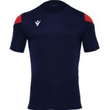 Macron - Polis Shirt - Marine/Rood - Korte Mouw - Kinderen