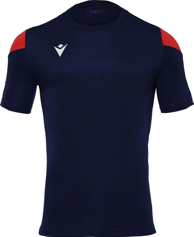 Macron - Polis Shirt - Marine/Rood - Korte Mouw - Kinderen