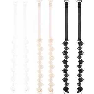 Antislip verstelbare elastische bandjes - schouderbanden reservebandjes - kant met bloemenpatroon .