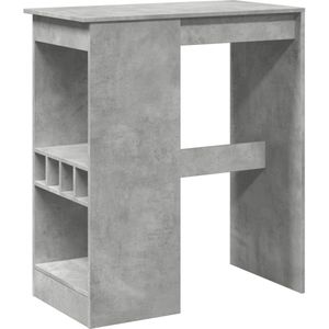 vidaXL Bartafel met rekken 90x47,5x103,5 cm bewerkt hout betongrijs - Bartafel - Bartafels - Statafel - Statafeltje