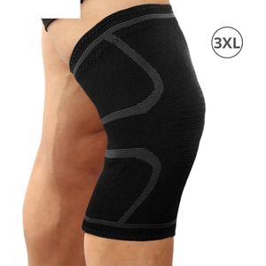 Nivard Sportbrace Knie - Kniebrace - Knee Sleeves Powerlifting - Knee Support - Compressie Knie Brace - Knee Wraps - Dames - Heren - Grijs - Maat XXXL