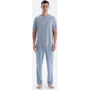 Dagi Pyjamaset met Slogan, Korte Mouwen, Ronde Hals en Broek met Normale Taille
