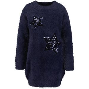 Blue Seven Jurkje Sweaterdress Blue Seven Glitter blauw Kids & Kind Meisjes Blauw - Maat: 116