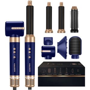 7 in 1 Hairwrap Pro - 110.000RPM - Aestra - Föhn met Diffuser - Airstyler - Krultang - Föhnborstel - Krulborstel - Haarborstel - 1400W - Navy