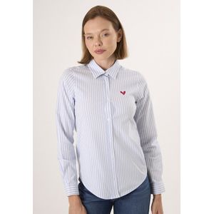 Felix Hardy - Overhemd - Blauw - 97% Katoen - Dames