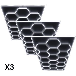 Hexagon LED Verlichting 3x - Hexagon LED Lamp - Kapper verlichting - Hexagon Led Panelen - Garage Verlichting - Auto Verlichting - Vervormbare Wandpanelen - Salon verlichting - Detail Verlichting Dita