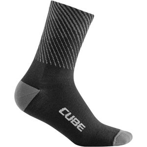 CUBE Fietssokken High Cut Be Warm - Sportsokken - Thermosokken - Ergonomische pasvorm - Zwart/Grijs - Maat 36-39