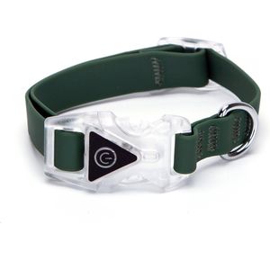 Nobleza Verlichte halsband hond - Veiligheidshalsband hond - Waterdichte halsband - Halsband hond lichtgevend - Rubberen halsband - Groen - Maat M