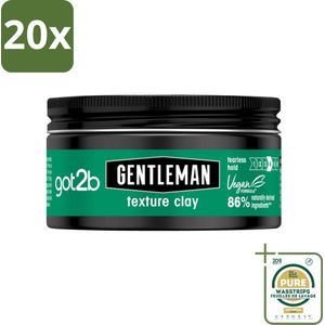 20 x Got2B - Texture Clay - Gentleman - 100 ml - Grootverpakking - Gentleman Texture Clay - Haar Textuur - Matte Finish - Stijlvol Haar - Natuurlijke Look