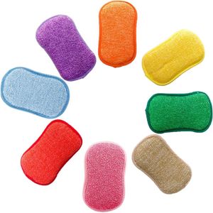 Dubbelzijdige Microvezel Keukensponzen - Wasbare Schoonmaaksponsen (5 stuks)