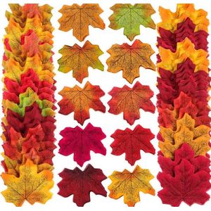 Akyol - herfst versiering - herfst - autum - versiering - herfst decoratie - herfst bladeren - jaartijd - blaadjes - 80 stuks - nepbladeren - bladeren - bladerversiering - herfst versiering