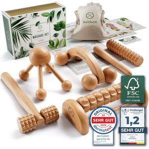 Premium Massage Set van Hout - 6 Delige Massageapparaten voor Ontspanning en Stressvermindering