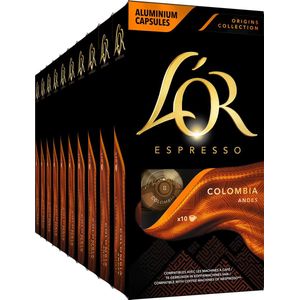 L'OR Espresso Origins Colombia Koffiecups - Intensiteit 8/12 - 10 x 10 capsules
