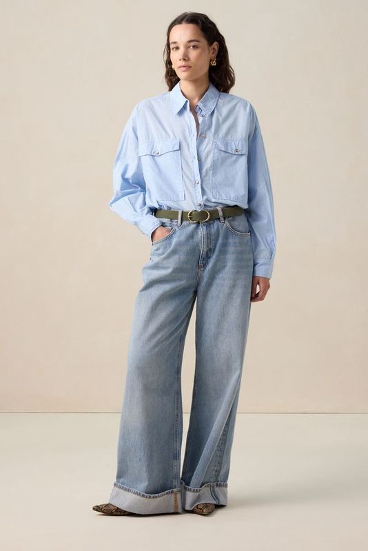 Sissy-Boy - Poplin Blouse - Lichtblauw