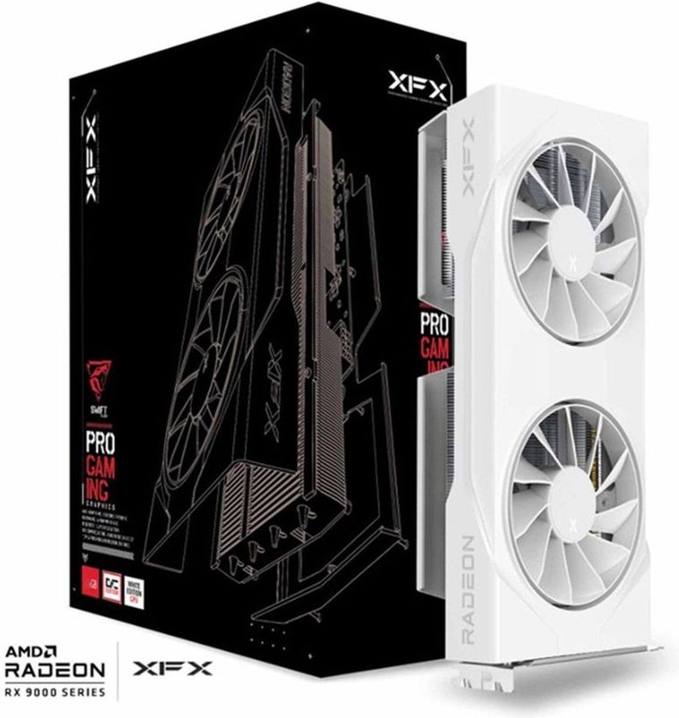 XFX - Swift Radeon RX 9060 XT OC - Videokaart - Wit - 8 GB GDDR6