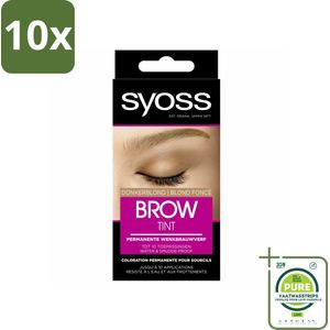 10 x SYOSS - Brow Tint Donkerblond - Wenkbrauwverf - Langdurige Kleur - Tot 10 Toepassingen - Grootverpakking - Wenkbrauwverf - Permanente Wenkbrauwkleuring - Wenkbrauwkleur - Donkerblond - Wenkbrauwen Definiëren
