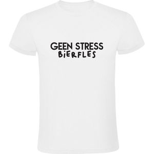 Geen stress Bierfles Heren T-shirt | Festival | Feest | Party | Bier | Disco | shirt