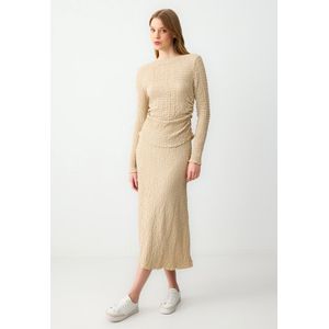 Jimmy Key Beige Getextureerde Midi-Rok