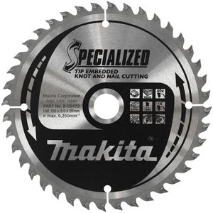 Makita B-09422 Specialized Cirkelzaagblad - 190 x 30 x 24T - Hout (Met nagels)