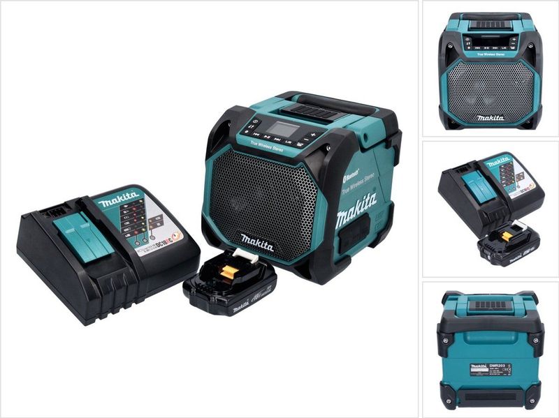 Makita DMR 203 RA1 Bluetooth-luidspreker 12 V 18 V IP64 + 1x oplaadbare accu 2.0 Ah + lader