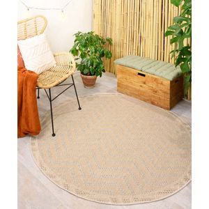 Rond jute buitenkleed Sunny Contour - naturel 100 cm rond