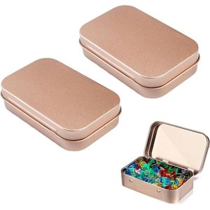 3 stuks kleine metalen blikjes - draagbare mini-box met deksel voor snoep, sleutels, oorbellen, zeep