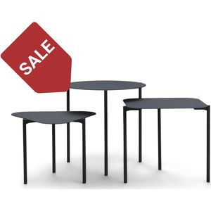 Spinder Design bijzettafel Do-Re-Mi - Zwart - Set van 3 - Staal