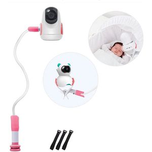 Babyfoon houder - Baby Camerahouder - Camerastandaard voor babyfoon - Babycamera klemstandaard - Wit verstelbaar statief voor babyfoon - Babyfoon klemhouder - Universele houder voor babycamera - Wit / Roze